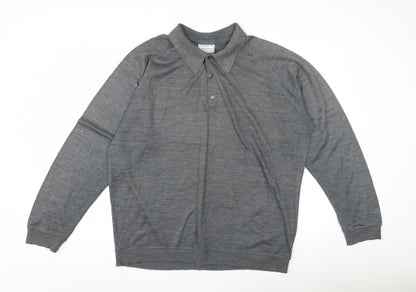 Burton Men's Grey Collared Jumper - Long Sleeve Large 52-54"