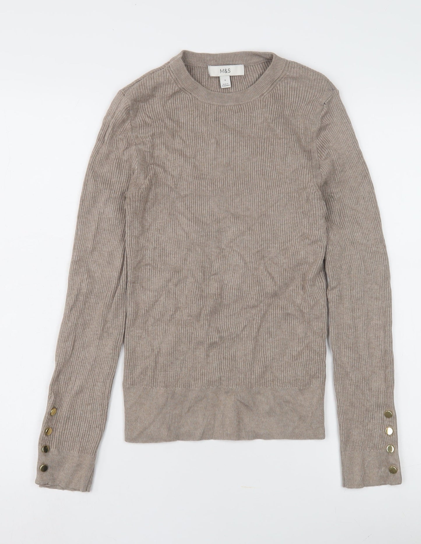 Womens UK Size 8 Marks and Spencer Beige Pullover Jumper