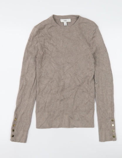 Womens UK Size 8 Marks and Spencer Beige Pullover Jumper