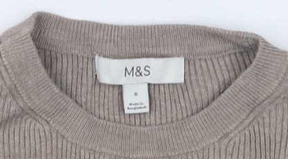 Womens UK Size 8 Marks and Spencer Beige Pullover Jumper