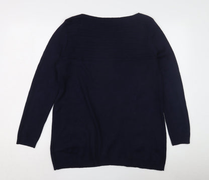 Womens UK Size 14 M&Co Blue Pullover Jumper