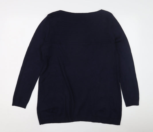 Womens UK Size 14 M&Co Blue Pullover Jumper