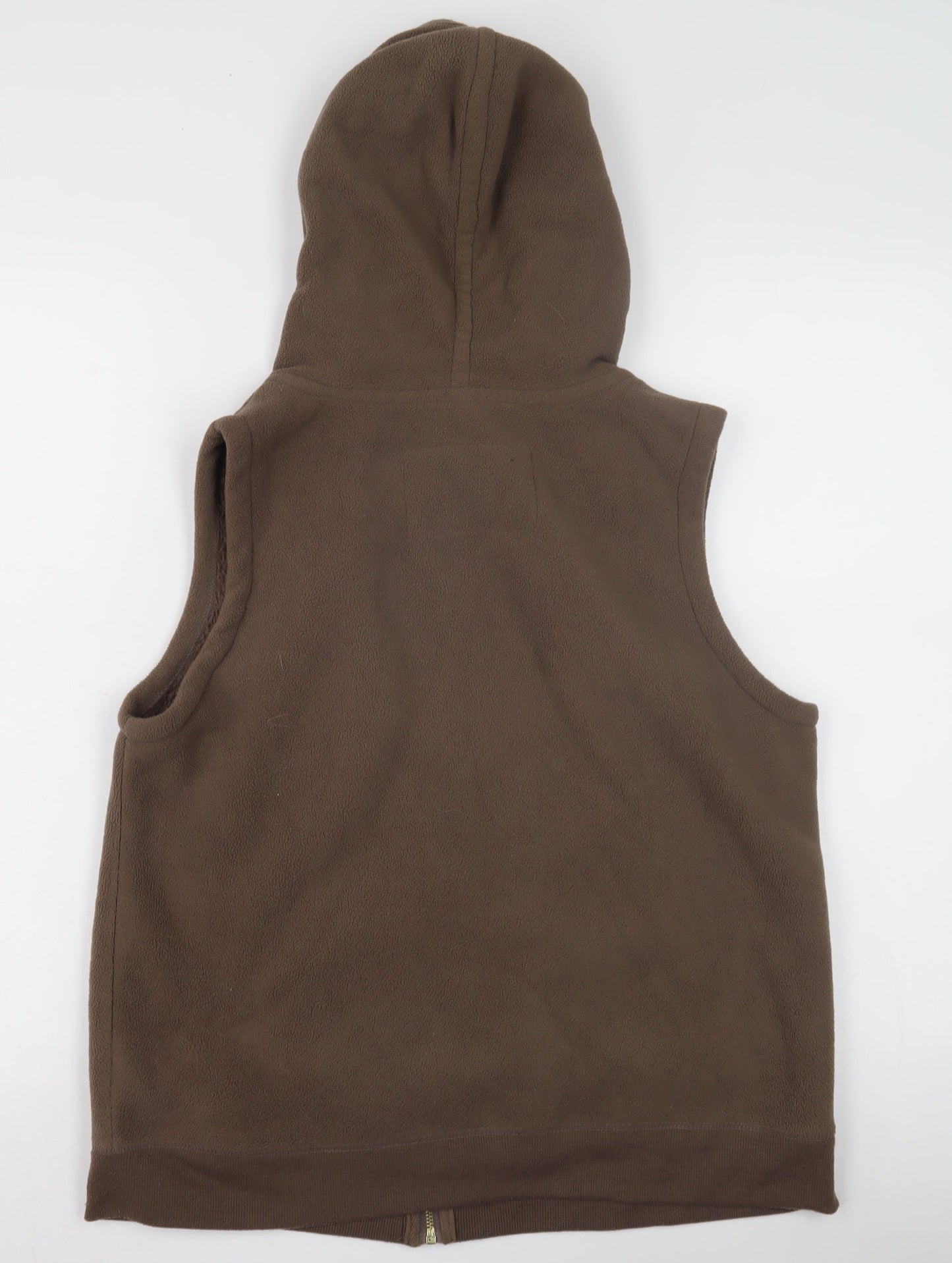 Authentic Casualwear Women's Brown Fleece Hoodie Vest Size 14
