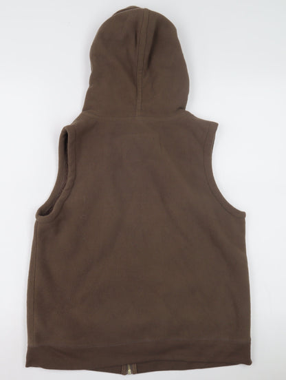 Authentic Casualwear Women's Brown Fleece Hoodie Vest Size 14