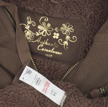 Authentic Casualwear Women's Brown Fleece Hoodie Vest Size 14