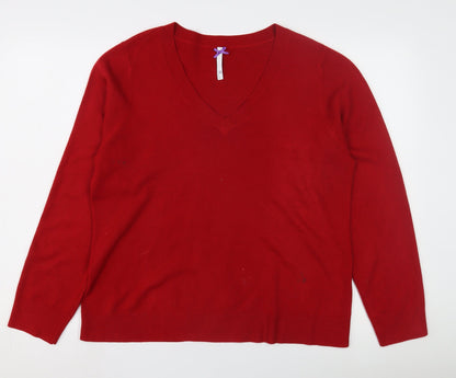 Womens UK Size 20 BHS Red Pullover Jumper