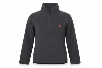 Front view of Grey unisex fleece sweatshirt l casual 1/2 zip