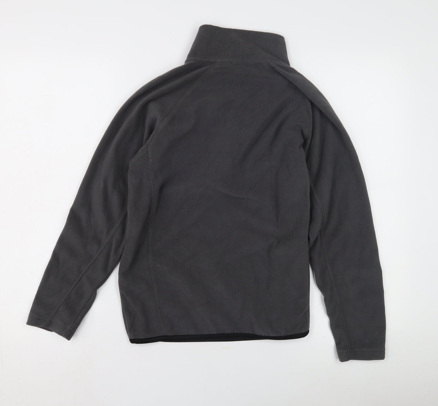 Grey Unisex Fleece Sweatshirt L Casual 1/2 Zip