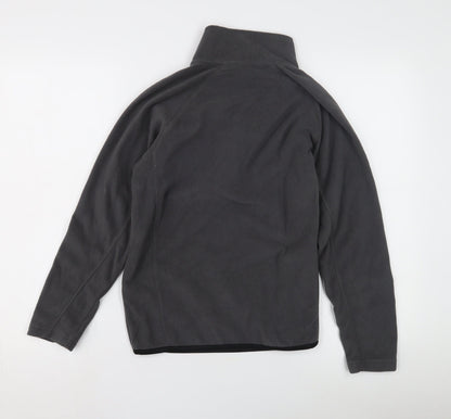 Grey Unisex Fleece Sweatshirt L Casual 1/2 Zip