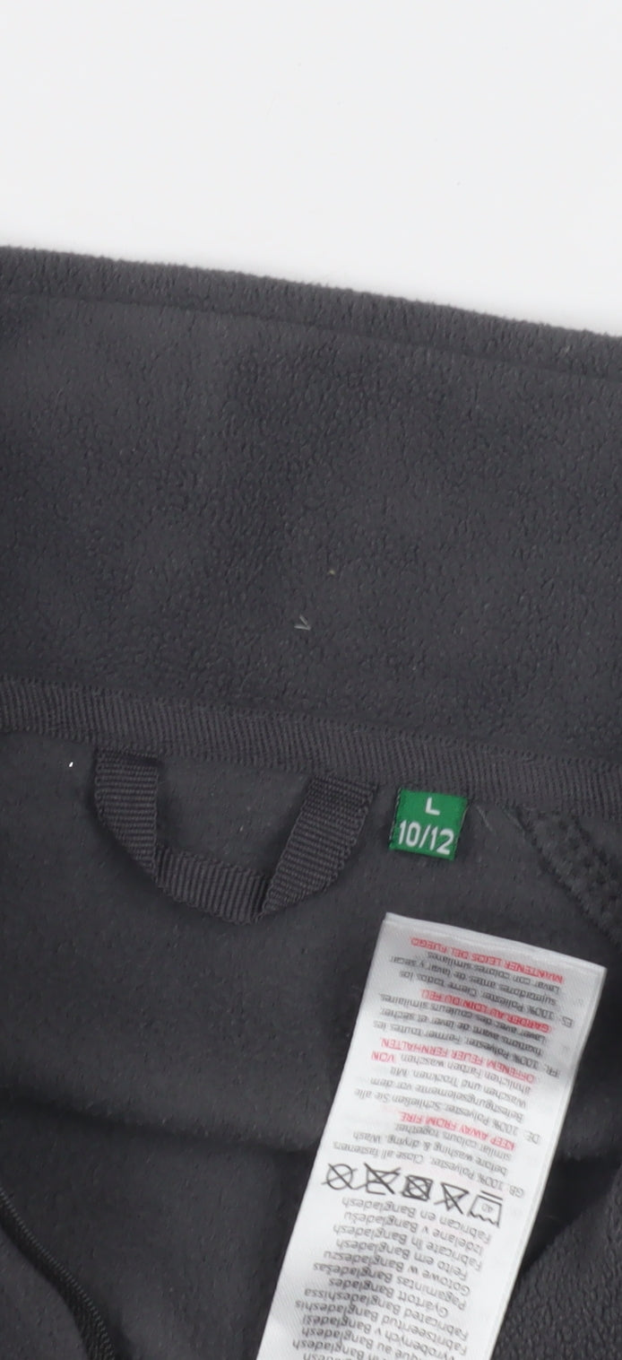 Grey Unisex Fleece Sweatshirt L Casual 1/2 Zip