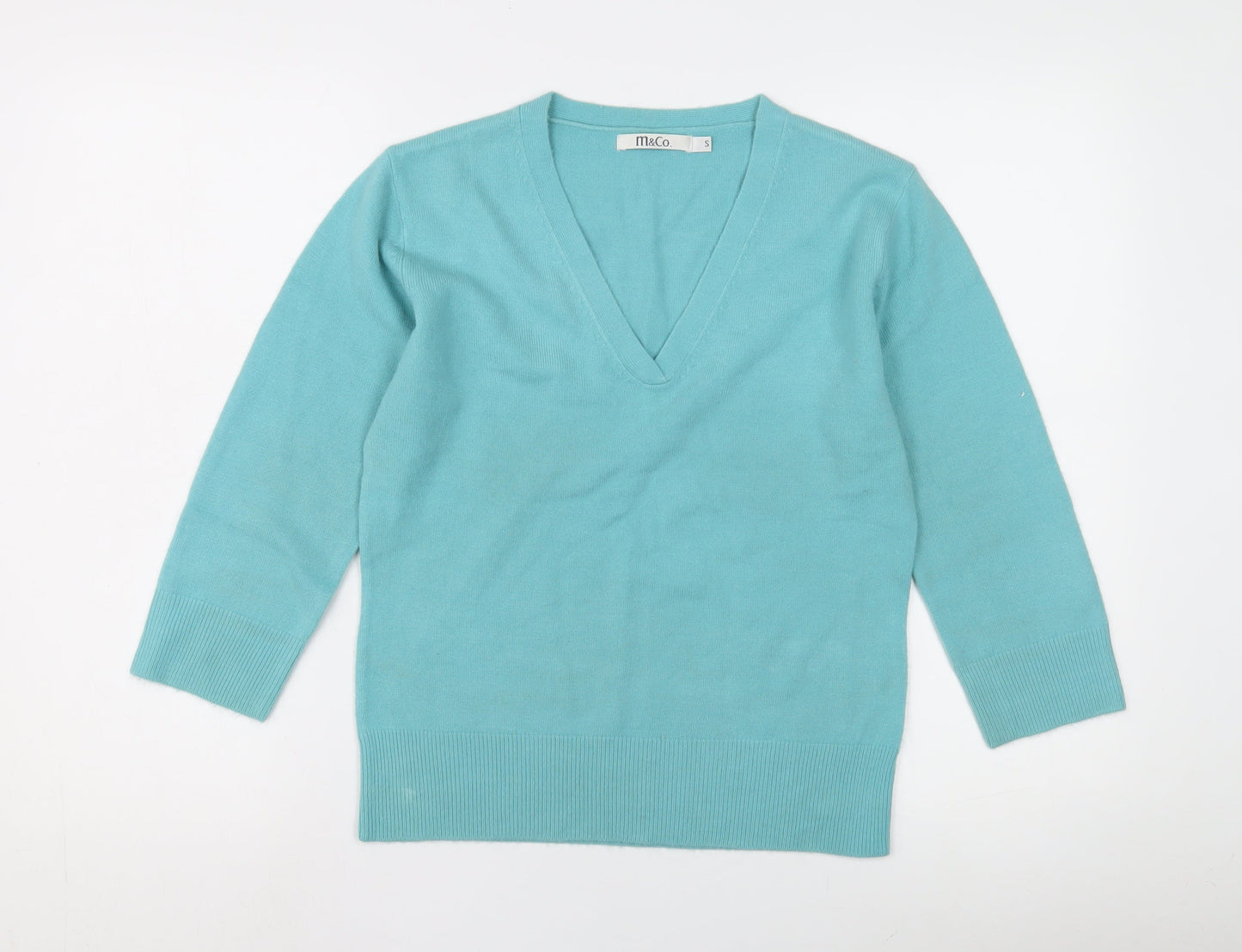 Womens UK Size S M&Co Blue Pullover Jumper