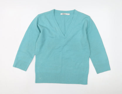 Womens UK Size S M&Co Blue Pullover Jumper