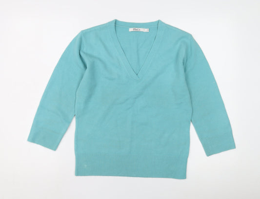 Womens UK Size S M&Co Blue Pullover Jumper