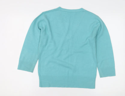 Womens UK Size S M&Co Blue Pullover Jumper