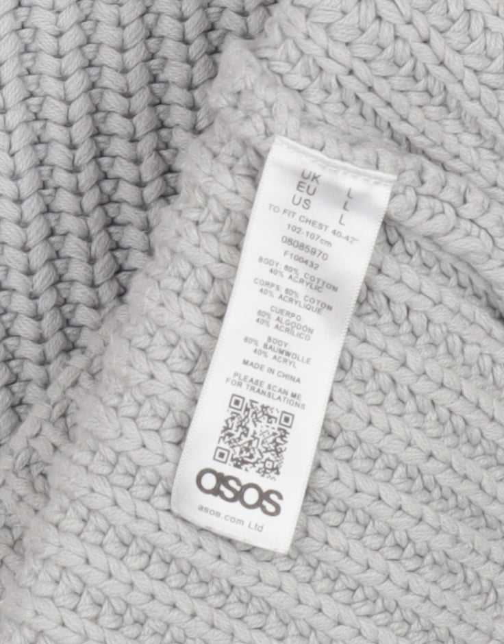 Womens UK Size L ASOS Grey Pullover Jumper