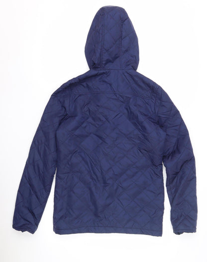 Womens UK Size 8 Oasis Blue Quilted Coat