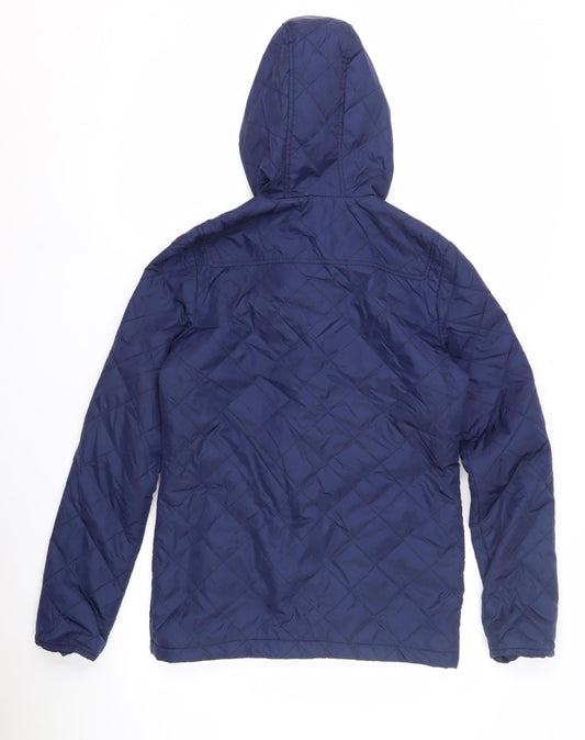 Womens UK Size 8 Oasis Blue Quilted Coat