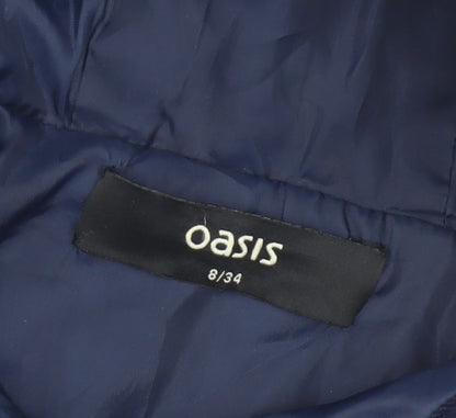 Womens UK Size 8 Oasis Blue Quilted Coat