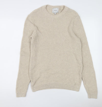 Topman Men's Beige Pullover Jumper, S, Crew Neck