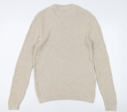 Topman Men's Beige Pullover Jumper, S, Crew Neck