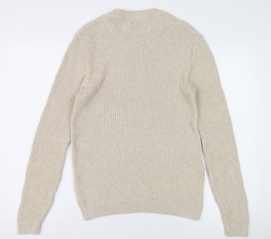 Topman Men's Beige Pullover Jumper, S, Crew Neck
