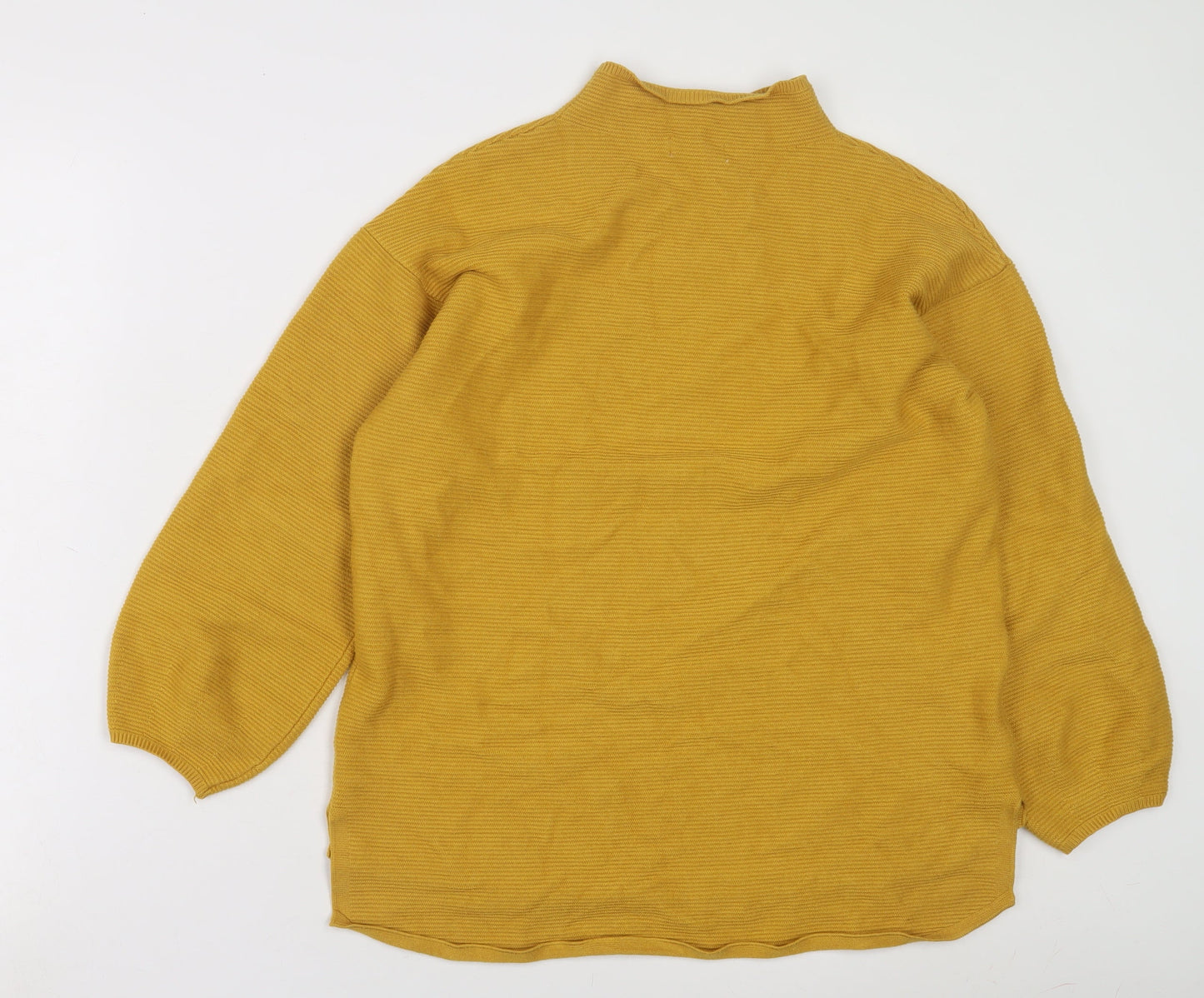 EREKAJUSOPH Women's Yellow Mock Neck Knit Jumper M