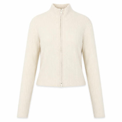 Womens UK Size XS Monki Beige Full Zip Jumper