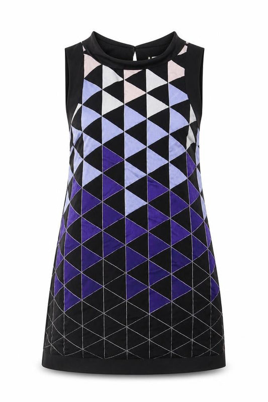 Front view of Principles by Ben de Lisi Women's Petite Geometric Shift Dress