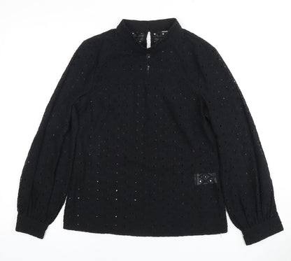 Womens UK Size 8 Warehouse Black Basic Blouse