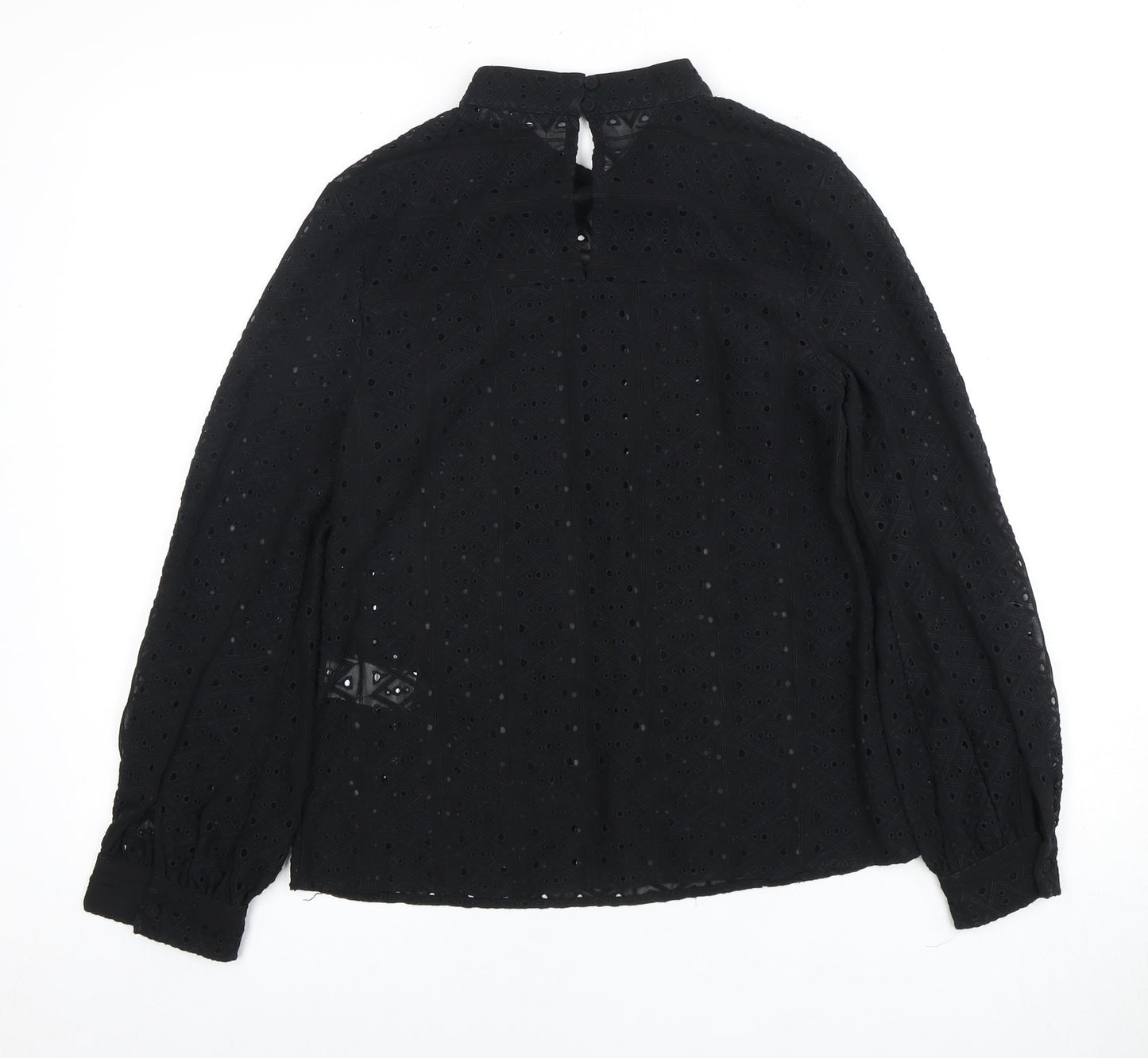Womens UK Size 8 Warehouse Black Basic Blouse