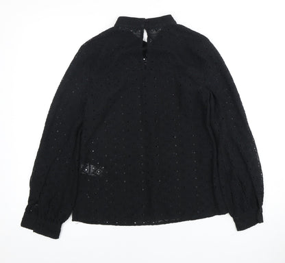 Womens UK Size 8 Warehouse Black Basic Blouse