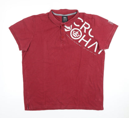 Crosshatch Men's Red Polo Shirt, Large, Short Sleeve