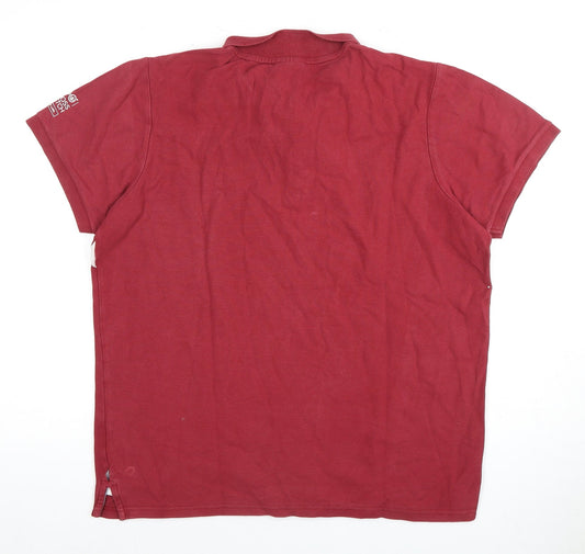 Crosshatch Men's Red Polo Shirt, Large, Short Sleeve