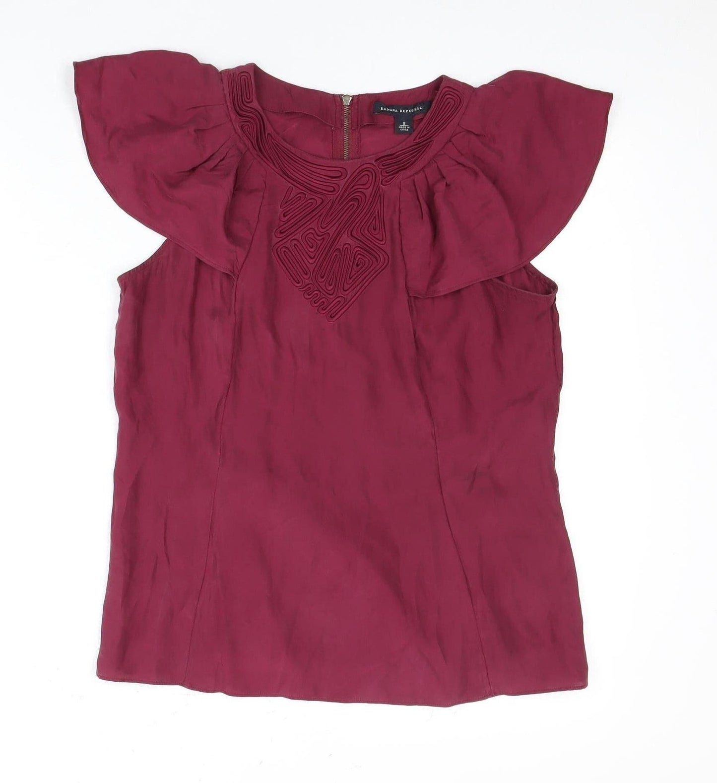 Banana Republic Women's Red Silk Sleeveless Blouse S