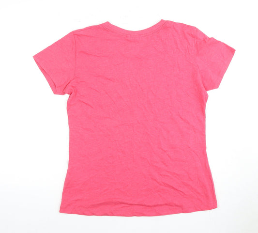 Womens UK Size 14 Lee Cooper Pink Basic T-Shirt
