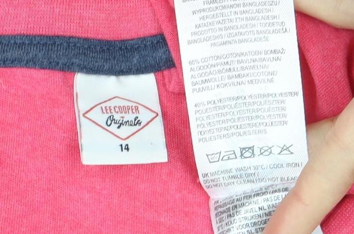 Womens UK Size 14 Lee Cooper Pink Basic T-Shirt