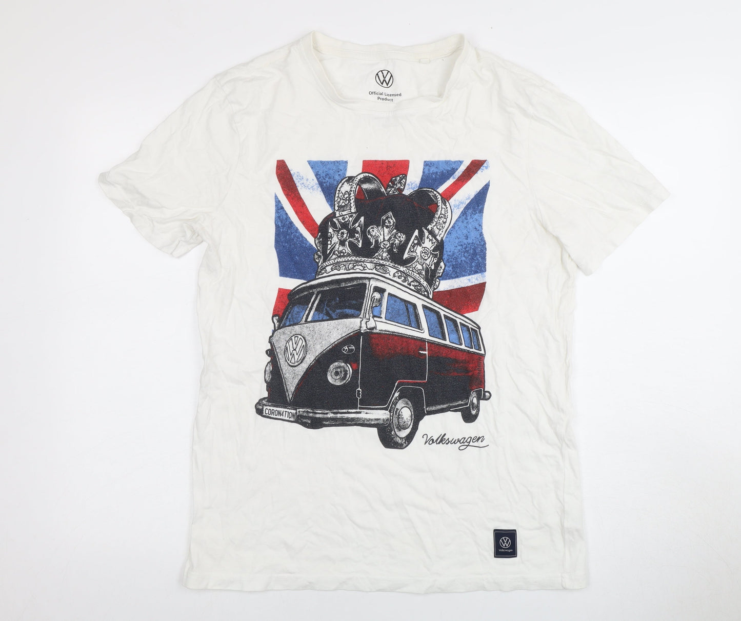 Tu Men's White Volkswagen Graphic T-Shirt, Size M