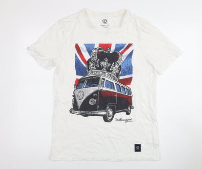 Tu Men's White Volkswagen Graphic T-Shirt, Size M