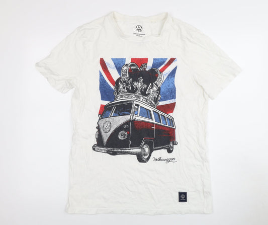 Tu Men's White Volkswagen Graphic T-Shirt, Size M