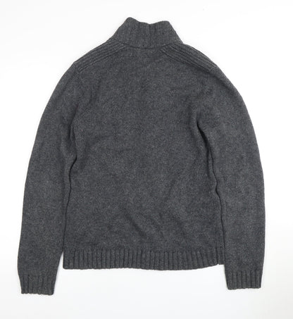 Ted Baker Men's Grey Cardigan, Size 2, Chunky Knit