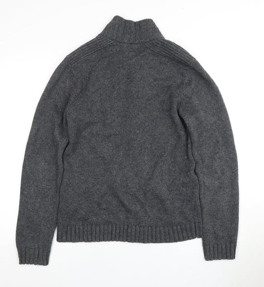 Ted Baker Men's Grey Cardigan, Size 2, Chunky Knit