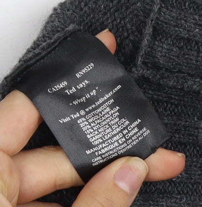 Ted Baker Men's Grey Cardigan, Size 2, Chunky Knit