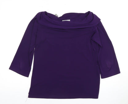 Womens UK Size 14 Wallis Purple Basic Blouse