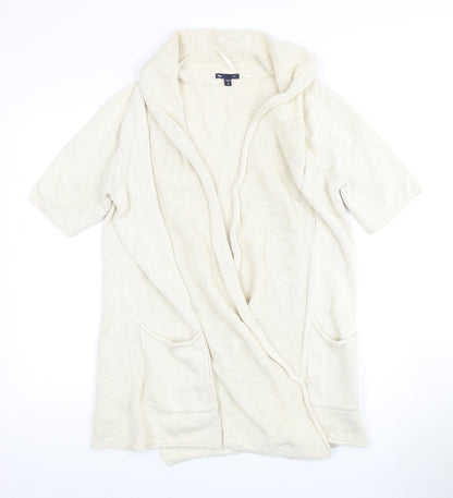 Gap Women’s Ivory Cotton-Wool Open Front Cardigan, Size M