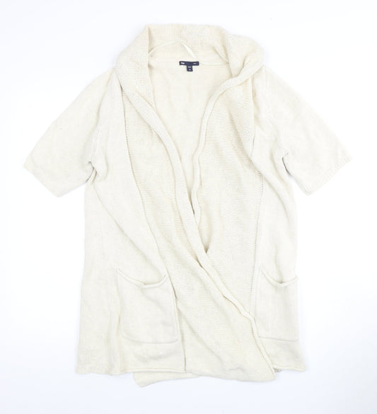 Gap Women’s Ivory Cotton-Wool Open Front Cardigan, Size M