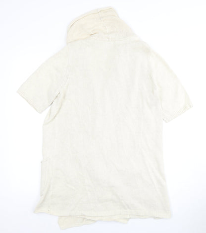 Gap Women’s Ivory Cotton-Wool Open Front Cardigan, Size M