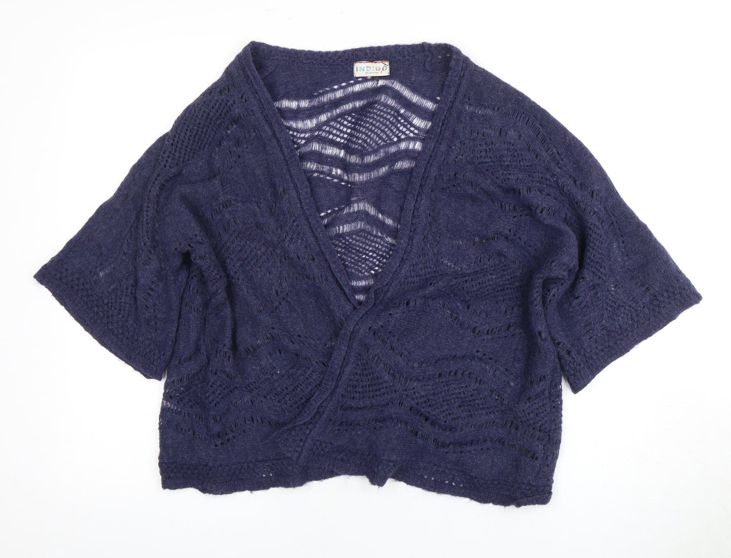 Marks and Spencer Women's Blue Open-Knit Cardigan Size 14