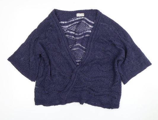 Marks and Spencer Women's Blue Open-Knit Cardigan Size 14