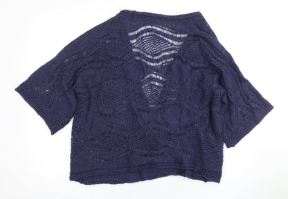 Marks and Spencer Women's Blue Open-Knit Cardigan Size 14