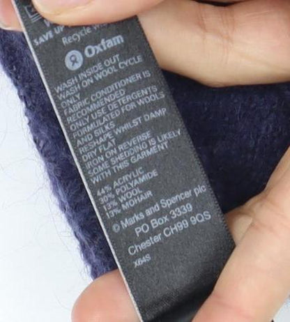 Marks and Spencer Women's Blue Open-Knit Cardigan Size 14